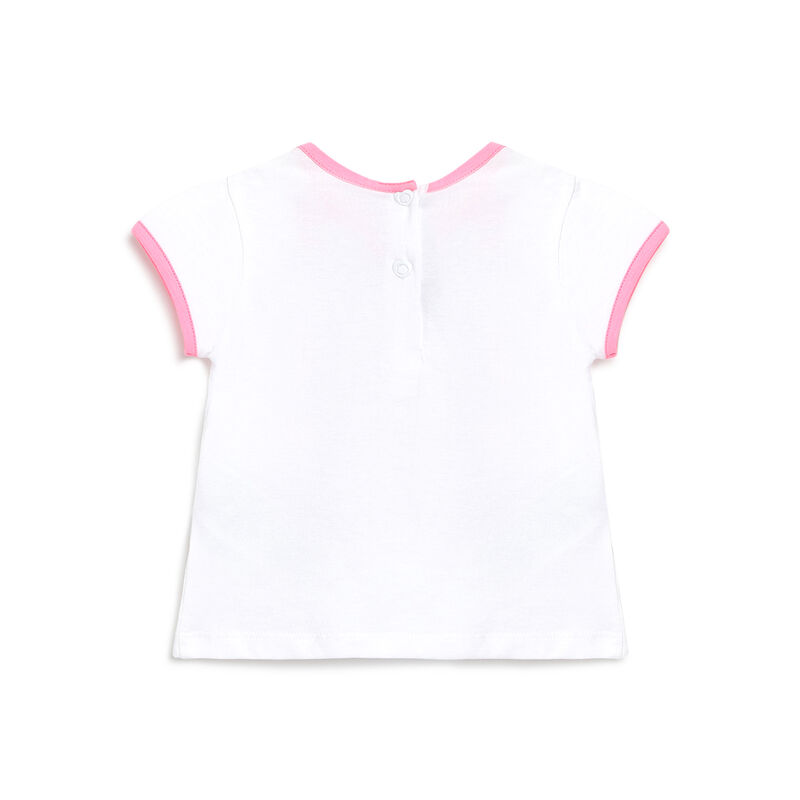 Girls White & Pink Graphic Printed T-Shirt image number 1